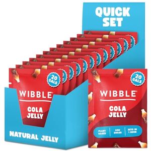 Wibble Cola Natural Jelly Crystals, Quick Set, 12 pack, Jello, Low Sugar, Plant-Based, Low Calorie Snack, Healthy Dessert, Serves 4, Vegetarian & Vegan Wibble Cola Natural Jelly Crystals, Quick Set, 12 pack, Jello, Low Sugar, Plant-Based, Low Calorie Snack, Healthy Dessert, Serves 4, Vegetarian & Vegan