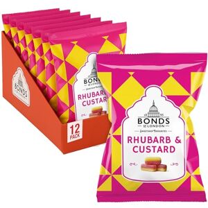 Bonds of London Rhubarb & Custard Bags, Retro Boiled Gift Sweets, Vegetarian Friendly, 130 g (Pack of 12) Bonds of London Rhubarb & Custard Bags, Retro Boiled Gift Sweets, Vegetarian Friendly, 130 g (Pack of 12)