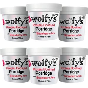 Wolfy's Wolfys Protein Boosted Porridge with Strawberry Jam 91g (Packof 6) Wolfy's Wolfys Protein Boosted Porridge with Strawberry Jam 91g (Packof 6)