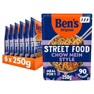 Ben's Original Street Food Chinese Chow Mein ready in 90 seconds Noodles Ready Meal serves 1 multipack 6x 250g Ben's Original Street Food Chinese Chow Mein ready in 90 seconds Noodles Ready Meal serves 1 multipack 6x 250g