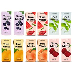 True Gum True Mints MIXED 6 Flavours (12-pack) Sugar Free Mints Xylitol Mints Fruit Pastilles Sugar Free & Plantbased Travel Sweets with Natural Flavours True Gum True Mints MIXED 6 Flavours (12-pack) Sugar Free Mints Xylitol Mints Fruit Pastilles Sugar Free & Plantbased Travel Sweets with Natural Flavours