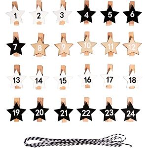 Rayher Model 46608999 - Wooden Clothespins with Numbers 1-24 Rayher Model 46608999 - Wooden Clothespins with Numbers 1-24