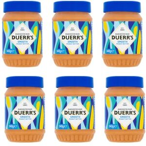 Duerr's Smooth Peanut Butter Pack of 6x340g Creamy Peanut Butter Spreadable Nut Butter Duerr's Smooth Peanut Butter Pack of 6x340g Creamy Peanut Butter Spreadable Nut Butter