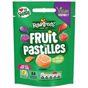 Rowntree's Fruit Pastilles Sweets Sharing Bag, Vegan Friendly, 10 x 143g 114g Rowntree's Fruit Pastilles Sweets Sharing Bag, Vegan Friendly, 10 x 143g 114g
