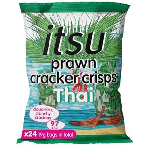 Itsu Prawn Cracker Crisps Thai Sweet Chilli Flavour 19 g Snack bag Healthy Snack Pack of 24 Itsu Prawn Cracker Crisps Thai Sweet Chilli Flavour 19 g Snack bag Healthy Snack Pack of 24