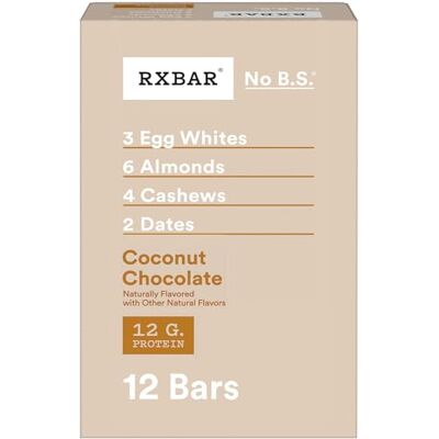 RXBAR RX Bar 12 Bars, Coconut Chocolate, 0.624 Kg RXBAR RX Bar 12 Bars, Coconut Chocolate, 0.624 Kg