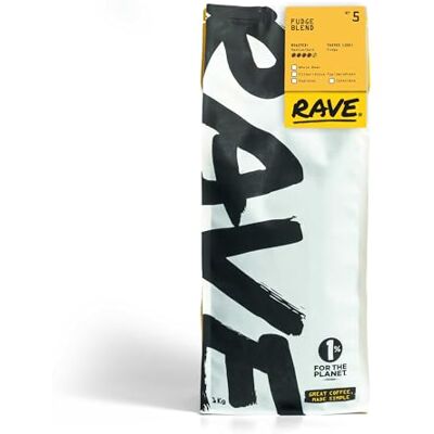 Rave Coffee Fudge Blend Nº 5, Espresso Grind Freshly Roasted and Ground 1Kg Rave Coffee Fudge Blend Nº 5, Espresso Grind Freshly Roasted and Ground 1Kg