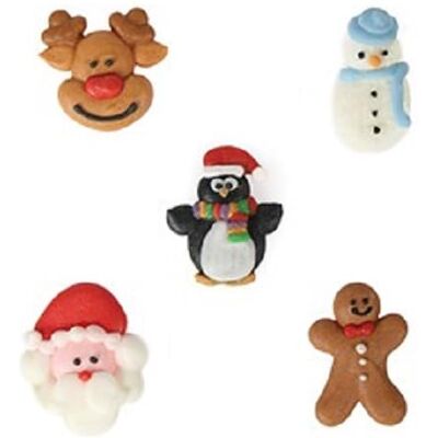 Culpitt Assorted Christmas Friends Edible Sugar Pipings (Pack of 1, Total 200) Culpitt Assorted Christmas Friends Edible Sugar Pipings (Pack of 1, Total 200)