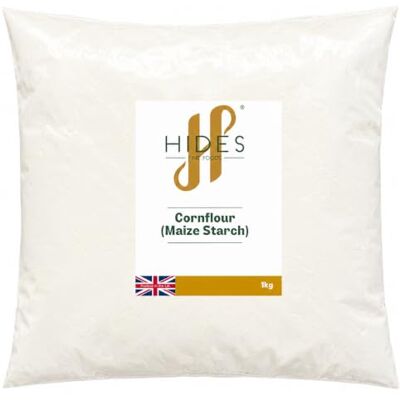 Hides Fine Foods Cornflour (Maize Starch) 1kg GMO Free Suitable for Vegetarians Baking Bread Cakes Pancakes Pastries Sauce Thickener Hides Fine Foods Cornflour (Maize Starch) 1kg GMO Free Suitable for Vegetarians Baking Bread Cakes Pancakes Pastries Sauce Thickener