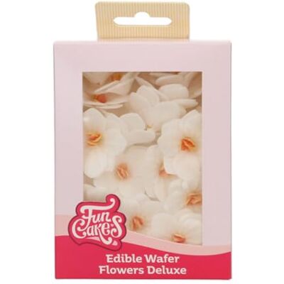 FunCakes Edible Wafer Flowers Deluxe Hydrangea White Small Edible Paper Flowers for Decorating Cakes, Cupcakes and Desserts Pack of 18 FunCakes Edible Wafer Flowers Deluxe Hydrangea White Small Edible Paper Flowers for Decorating Cakes, Cupcakes and Desserts Pack of 18