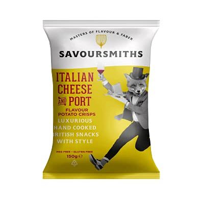 SAVOURSMITHS Italian Cheese & Port Luxury English Potato Crisps 40g x 24 SAVOURSMITHS Italian Cheese & Port Luxury English Potato Crisps 40g x 24
