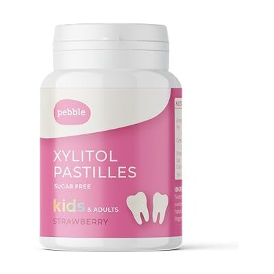 Pebble Xylitol Pastilles Sugar Free, Vegan, Natural flavouring, a source of Calcium, for Oral Health, for Kids and Adults, 80g (Strawberry) Pebble Xylitol Pastilles Sugar Free, Vegan, Natural flavouring, a source of Calcium, for Oral Health, for Kids and Adults, 80g (Strawberry)