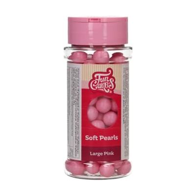 FunCakes Soft Pearls Large Pink: Edible Sugar Pearl Sprinkles for Cakes, Tarts and Cupcakes, Great Taste, optimal for Decorating 60 g FunCakes Soft Pearls Large Pink: Edible Sugar Pearl Sprinkles for Cakes, Tarts and Cupcakes, Great Taste, optimal for Decorating 60 g