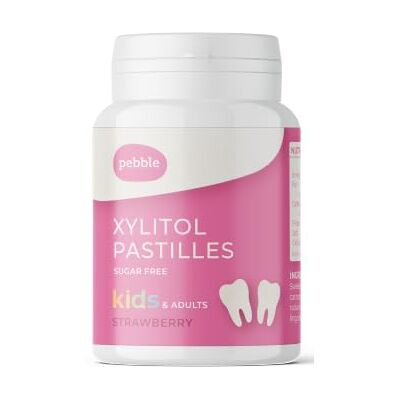 Pebble Xylitol Pastilles, Strawberry, 80g Sugar Free, Vegan, Natural flavouring, Source of Calcium, For Oral Health Pebble Xylitol Pastilles, Strawberry, 80g Sugar Free, Vegan, Natural flavouring, Source of Calcium, For Oral Health
