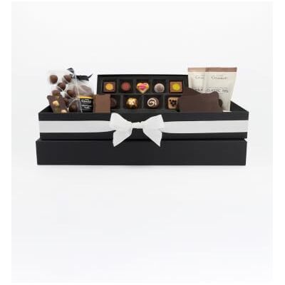 Hotel Chocolat The Large Chocolate Hamper, A Luxury Ribbon-Tied Gift, 578g A Large Chocolate Hamper With Assorted Slabs, Puddles, Hot Chocolate & A Chocolate Box, A Luxury 'Bit Of Everything' Sharing Hotel Chocolat The Large Chocolate Hamper, A Luxury Ribbon-Tied Gift, 578g A Large Chocolate Hamper With Assorted Slabs, Puddles, Hot Chocolate & A Chocolate Box, A Luxury 'Bit Of Everything' Sharing