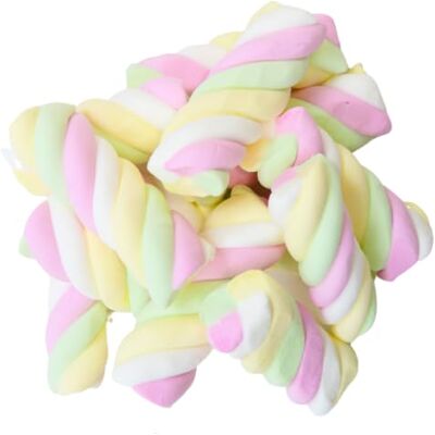 Candycrave Large Twist Marshmallows 1kg Bag Fluffy Colourful Twists Halal Approved Perfect for Parties, Hot Chocolate & Treat Tables Candycrave Large Twist Marshmallows 1kg Bag Fluffy Colourful Twists Halal Approved Perfect for Parties, Hot Chocolate & Treat Tables
