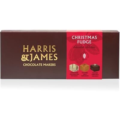 HARRIS & JAMES Christmas Fudge 12 Piece Chocolate Selection Box. Handmade Luxury Chocolate Fudge, Christmas Pudding, Salted Caramel & Spiced Orange & Ginger HARRIS & JAMES Christmas Fudge 12 Piece Chocolate Selection Box. Handmade Luxury Chocolate Fudge, Christmas Pudding, Salted Caramel & Spiced Orange & Ginger