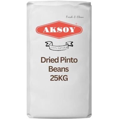 AKSOY ksoy Dried Pinto Beans 25kg, Wholefoods Dry Beans, Rich in Protein & Fiber Perfect for Soups, Stews, Burritos & Mexican Recipes, Premium Quality Dried Beans & Pulses, Vegan, Plant-Based & Natural AKSOY ksoy Dried Pinto Beans 25kg, Wholefoods Dry Beans, Rich in Protein & Fiber Perfect for Soups, Stews, Burritos & Mexican Recipes, Premium Quality Dried Beans & Pulses, Vegan, Plant-Based & Natural