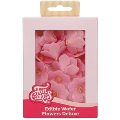 FunCakes Edible Wafer Flowers Deluxe Hydrangea Pink Small Edible Paper Flowers for Decorating Cakes, Cupcakes and Desserts Pack of 18 FunCakes Edible Wafer Flowers Deluxe Hydrangea Pink Small Edible Paper Flowers for Decorating Cakes, Cupcakes and Desserts Pack of 18