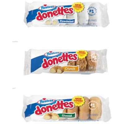 Bug's Pantry Hostess Donettes Single Serve Mini Donuts VARIETY PACK 6-Count 4 oz./ Pack 1x Powdered, 1x Glazed 1x Crunchy America's No1 Donuts Bug's Pantry Hostess Donettes Single Serve Mini Donuts VARIETY PACK 6-Count 4 oz./ Pack 1x Powdered, 1x Glazed 1x Crunchy America's No1 Donuts