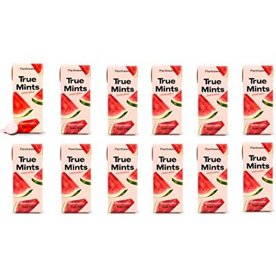 True Gum True Mints WATERMELON Flavour (12-pack) Free Xylitol Fruit Pastilles Sugar Free & Plantbased Travel Sweets with Natural Flavours True Gum True Mints WATERMELON Flavour (12-pack) Free Xylitol Fruit Pastilles Sugar Free & Plantbased Travel Sweets with Natural Flavours