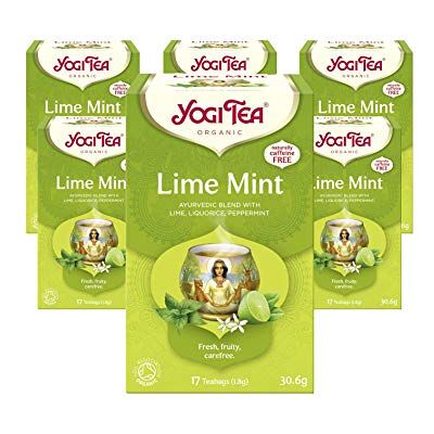 YOGI TEA , Lime Mint, Organic Herbal Tea, Naturally Caffeine Free, Blend of Lime, Liquorice and Peppermint, 6 Packs x 17 Tea Bags (102 Teabags Total) YOGI TEA , Lime Mint, Organic Herbal Tea, Naturally Caffeine Free, Blend of Lime, Liquorice and Peppermint, 6 Packs x 17 Tea Bags (102 Teabags Total)