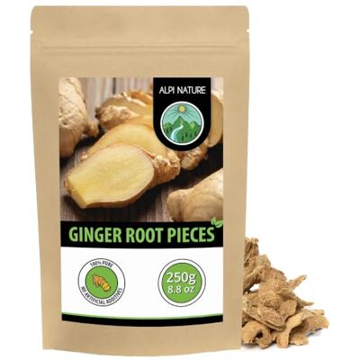 Alpi Nature Ginger Root Cut 250g 8.8 oz, Dried Ginger Root Pieces for Cooking and Tea Preparation Alpi Nature Ginger Root Cut 250g 8.8 oz, Dried Ginger Root Pieces for Cooking and Tea Preparation