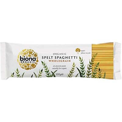 Biona Organic Spelt Wholegrain Spaghetti 500g Pack of 6 Biona Organic Spelt Wholegrain Spaghetti 500g Pack of 6