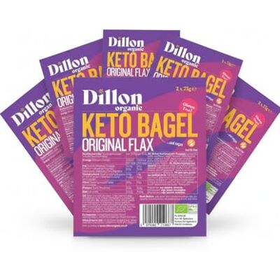 Dillon Organic Keto Bagel Original Flax Gluten-Free, Vegan, Low Sugar, High Fibre, Diabetic-Friendly, High Omega-3, Seed Oil Free, UPF Free 150 g Pack of 6 (12 Bagels) Dillon Organic Keto Bagel Original Flax Gluten-Free, Vegan, Low Sugar, High Fibre, Diabetic-Friendly, High Omega-3, Seed Oil Free, UPF Free 150 g Pack of 6 (12 Bagels)