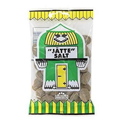 Scandinavian Kitchen Konfekta Salty Liquorice 65g A classic Scandinavian-style treat with a bold, savory-sweet flavor in a convenient single-serve 65g bag. Scandinavian Kitchen Konfekta Salty Liquorice 65g A classic Scandinavian-style treat with a bold, savory-sweet flavor in a convenient single-serve 65g bag.