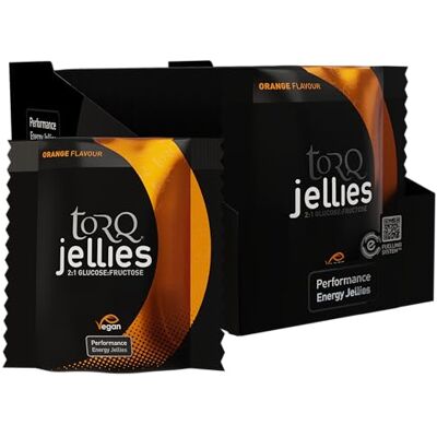 TORQ Energy Chews for Running Fast-Release Energy Gummies for Cycling & Endurance Sports High Carbohydrate Dual Glucose & Fructose Gels Orange Flavoured Vegan Jelly Soft Bites 6x15 TORQ Energy Chews for Running Fast-Release Energy Gummies for Cycling & Endurance Sports High Carbohydrate Dual Glucose & Fructose Gels Orange Flavoured Vegan Jelly Soft Bites 6x15