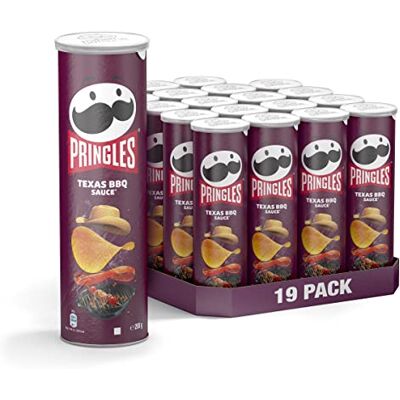Pringles Texas BBQ Sauce Flavour Crisps 200 g (Case of 19)(Pack of 19) Pringles Texas BBQ Sauce Flavour Crisps 200 g (Case of 19)(Pack of 19)