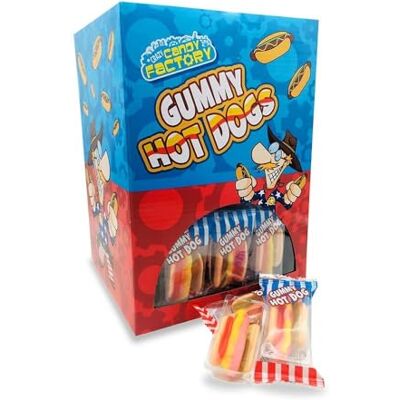 Candy Mini Gummy Hot Dogs, Fruit Flavour Individually Wrapped Novelty Sweets, 10 g (Pack of 100) Candy Mini Gummy Hot Dogs, Fruit Flavour Individually Wrapped Novelty Sweets, 10 g (Pack of 100)
