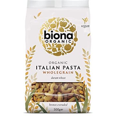 Biona Organic Wholewheat Macaroni 500g (Pack of 12 Biona Organic Wholewheat Macaroni 500g (Pack of 12