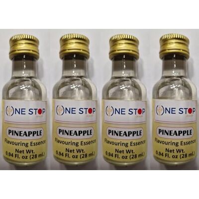 ONE STOP DEALERS Food Essence Pineapple 28ml Pineapple Flavoring Ideal for Baking, Desserts, & Beverages Strong & Authentic Taste (Pack of 4) ONE STOP DEALERS Food Essence Pineapple 28ml Pineapple Flavoring Ideal for Baking, Desserts, & Beverages Strong & Authentic Taste (Pack of 4)