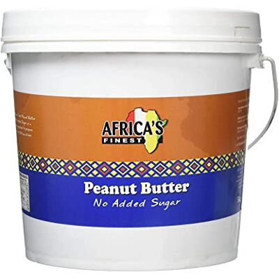 Africa's Finest African Finest natural peanut butter No Added Sugar 5kg (Pack of 1) 100% peanut butter & Sea Salt Smooth Natural Paste for Spreads, Cooking & Baking High in Protein, Fibre & Healthy Fats Africa's Finest African Finest natural peanut butter No Added Sugar 5kg (Pack of 1) 100% peanut butter & Sea Salt Smooth Natural Paste for Spreads, Cooking & Baking High in Protein, Fibre & Healthy Fats