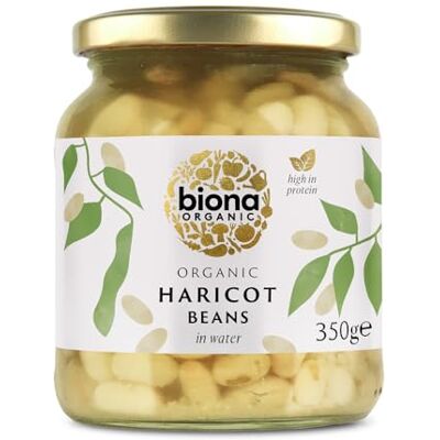 Biona Organic Haricot Beans 350g, Pack of 6 100% Organic Haricot Beans, High in Plant Protein and Fibre, Ready to Eat, Ideal for Stews, Vegan Biona Organic Haricot Beans 350g, Pack of 6 100% Organic Haricot Beans, High in Plant Protein and Fibre, Ready to Eat, Ideal for Stews, Vegan