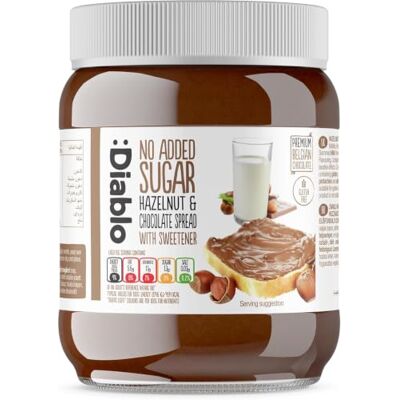 :Diablo Diablo No Added Sugar Hazelnut Chocolate Spread – Sweetened with Maltitol – Belgian Chocolate Spread for Toast, Waffles, Breakfast, Baking, Healthy Snacking & Balanced Lifestyle 350g 1 Pack :Diablo Diablo No Added Sugar Hazelnut Chocolate Spread – Sweetened with Maltitol – Belgian Chocolate Spread for Toast, Waffles, Breakfast, Baking, Healthy Snacking & Balanced Lifestyle 350g 1 Pack