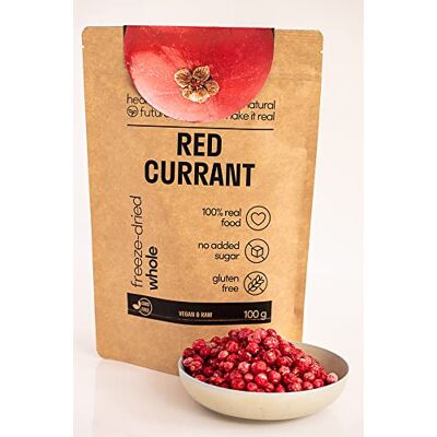 healthy future Freeze Dried Redcurrant 100% Natural, Gluten Free, No Added Sugar, No preservatives, Healthy Fruit Snack healthy future Freeze Dried Redcurrant 100% Natural, Gluten Free, No Added Sugar, No preservatives, Healthy Fruit Snack