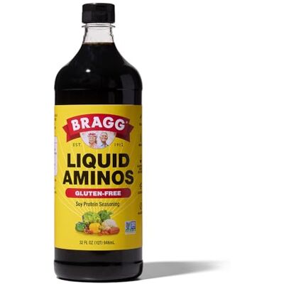 BRAGG Liquid Aminos, 32 oz Gluten-free, vegan, plant-based, naturally occurring amino acids, great for marinades & dressings BRAGG Liquid Aminos, 32 oz Gluten-free, vegan, plant-based, naturally occurring amino acids, great for marinades & dressings