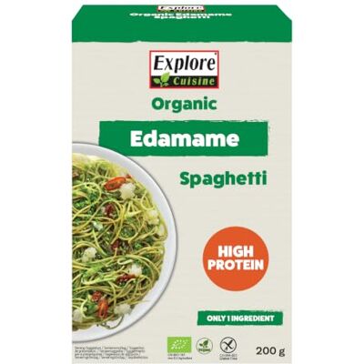 EXPLORE CUISINE Edamame Bean Spaghetti 200 g High in protein, high fibre, gluten free, low carb, vegan, made only 1 ingredient, easy to prepare EXPLORE CUISINE Edamame Bean Spaghetti 200 g High in protein, high fibre, gluten free, low carb, vegan, made only 1 ingredient, easy to prepare