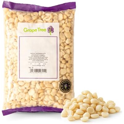 Grape Tree Natural Macadamia Nuts 1KG. Perfect For Snacking. Pasteurised Macadamia Nuts Ideal For Baking, Cooking And Adding To Smoothies. Low-GI Nuts Snacks For Everyday. Keto Healthy Snack Grape Tree Natural Macadamia Nuts 1KG. Perfect For Snacking. Pasteurised Macadamia Nuts Ideal For Baking, Cooking And Adding To Smoothies. Low-GI Nuts Snacks For Everyday. Keto Healthy Snack
