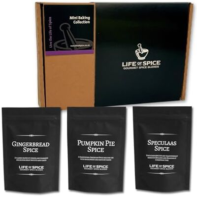Life of Spice Mini Baking Spice Collection, 90g Pumpkin Pie, Speculaas, Gingerbread, 3 Recipe Cards, Superb for Cakes, Pies, Biscuits and Cookies Life of Spice Mini Baking Spice Collection, 90g Pumpkin Pie, Speculaas, Gingerbread, 3 Recipe Cards, Superb for Cakes, Pies, Biscuits and Cookies