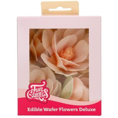 FunCakes Edible Wafer Flowers Deluxe Magnolia White Large Edible Paper Flowers for Decorating Cakes, Cupcakes and Desserts Pack of 6 FunCakes Edible Wafer Flowers Deluxe Magnolia White Large Edible Paper Flowers for Decorating Cakes, Cupcakes and Desserts Pack of 6