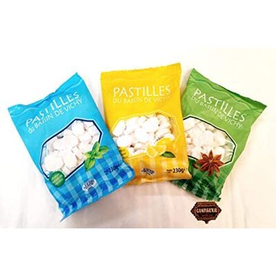 TP LP Tout Pour Les Papilles Assortment of Genuine pastilles from The Vichy Basin with Natural Aromas of Mint, Lemon and Anise, 1 Set of 3 Assorted sachets TP LP Tout Pour Les Papilles Assortment of Genuine pastilles from The Vichy Basin with Natural Aromas of Mint, Lemon and Anise, 1 Set of 3 Assorted sachets