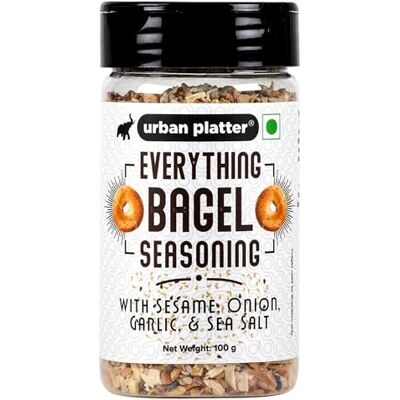 Urban Platter Everything Bagel Seasoning, 100g (Classic American Seasoning Blend with Onion Flakes, Garlic, Sesame Seeds and Sea Salt Season toasts, breads and Salads) Urban Platter Everything Bagel Seasoning, 100g (Classic American Seasoning Blend with Onion Flakes, Garlic, Sesame Seeds and Sea Salt Season toasts, breads and Salads)