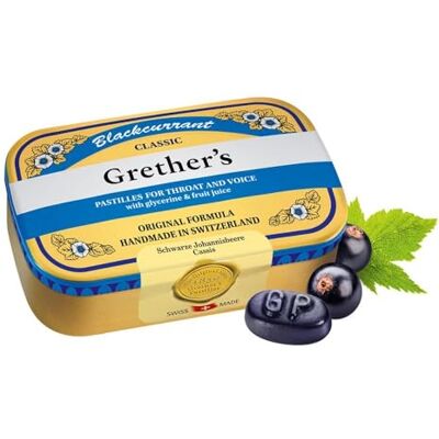 Grether's pastilles Blackcurrant 110g Pack of 45 Lozenges Grether's pastilles Blackcurrant 110g Pack of 45 Lozenges