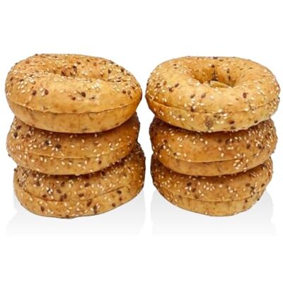 SRSLY Low Carb Sesame Keto Bagels x6-3.5g Carbs &19g Protein Freshly Baked Soft & Chewy High Protein Lower Calorie Low Carb Bread Bagels for Keto Diets SRSLY Low Carb Sesame Keto Bagels x6-3.5g Carbs &19g Protein Freshly Baked Soft & Chewy High Protein Lower Calorie Low Carb Bread Bagels for Keto Diets