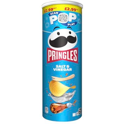 Pringles Salt & Vinegar Flavoured Potato Crisps, 165g, Pack of 6 Pringles Salt & Vinegar Flavoured Potato Crisps, 165g, Pack of 6