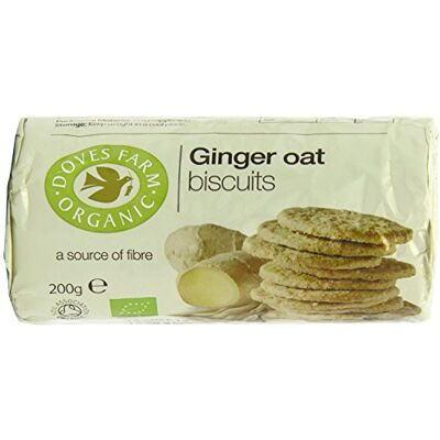 Doves Farm Organic Ginger Oat Biscuits 12 x 200G Doves Farm Organic Ginger Oat Biscuits 12 x 200G